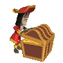 pirate with a treasure chest